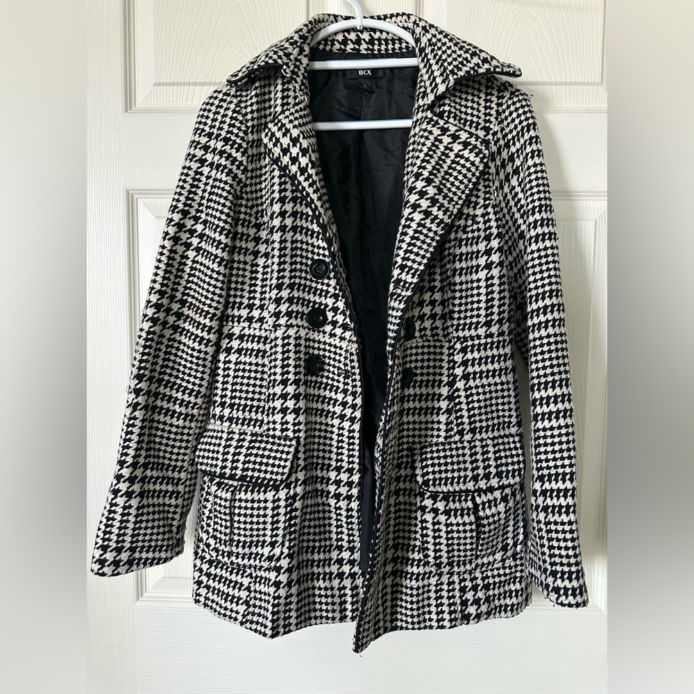 BCX Houndstooth Black and White Jacket Size M